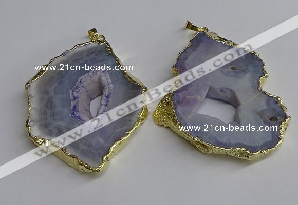 NGP3396 40*45mm - 45*60mm freeform druzy agate pendants