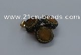 NGP3412 14mm - 16mm coin druzy agate gemstone pendants