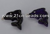 NGP3424 25*40mm - 30*45mm dolphin agate gemstone pendants