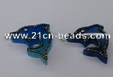 NGP3426 25*40mm - 30*45mm dolphin agate gemstone pendants