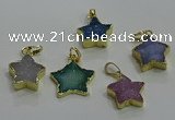 NGP3432 15*15mm - 18*18mm star druzy agate gemstone pendants