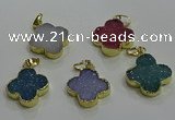 NGP3434 20*20mm - 22*22mm flower druzy agate gemstone pendants