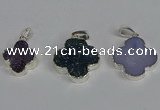 NGP3450 15*15mm - 20*20mm flower druzy agate gemstone pendants
