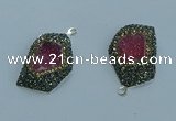 NGP3583 20*30mm - 22*32mm freeform druzy agate pendants
