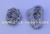 NGP3717 28*35mm - 40*45mm freeform plated druzy agate pendants