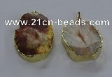 NGP3755 30*40mm - 40*50mm freeform druzy agate pendants