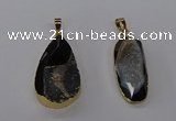 NGP3787 15*30mm - 18*35mm freeform druzy agate pendants