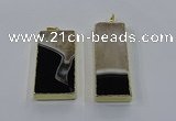 NGP3928 25*55mm - 30*60mm rectangle druzy agate pendants
