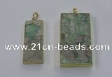 NGP3930 20*45mm - 30*60mm rectangle green gemstone pendants