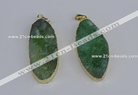 NGP3967 22*45mm - 25*50mm oval druzy agate pendants wholesale