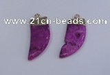 NGP4003 15*30mm - 16*35mm horn druzy quartz gemstone pendants
