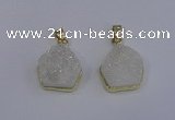 NGP4008 15*16mm freeform druzy quartz gemstone pendants
