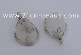 NGP4040 22*30mm - 25*35mm nuggets druzy quartz gemstone pendants