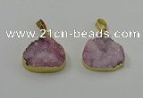 NGP4084 18*22mm - 20*24mm flat teardrop druzy quartz pendants