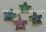 NGP4098 30*32mm - 32*35mm star druzy quartz pendants wholesale