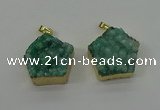 NGP4116 28*28mm - 30*30mm pentagon druzy quartz pendants wholesale