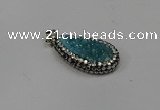 NGP4270 14*23mm flat teardrop plated quartz pendants wholesale
