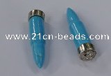 NGP4548 15*62mm bullet-shaped white howlite turquoise pendants