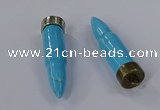 NGP4550 15*56mm bullet-shaped white howlite turquoise pendants