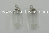 NGP5001 8*30mm sticks white crystal gemstone pendants wholesale