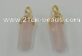 NGP5027 8*30mm sticks rose quartz gemstone pendants wholesale