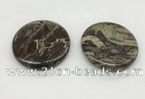 NGP5500 50mm flat round rainforest agate pendants wholesale
