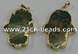 NGP6032 22*40mm - 25*45mm hamsahand sea sediment jasper pendants