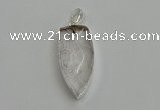 NGP6110 12*35mm - 15*40mm arrowhead white crystal pendants