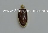 NGP6123 12*35mm - 15*40mm arrowhead red rabbit hair pendants