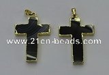 NGP6173 25*40mm - 30*40mm cross agate gemstone pendants