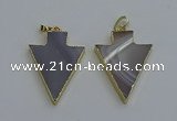 NGP6320 25*35mm - 30*40mm arrowhead agate gemstone pendants