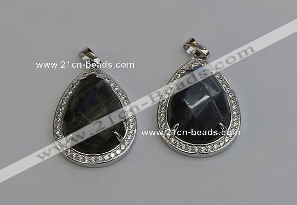 NGP6346 25*30mm teardrop labradorite pendants wholesale