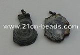 NGP6413 30*35mm - 35*40mm freeform druzy agate pendants