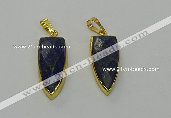 NGP6564 12*35mm - 15*40mm arrowhead lapis lazuli pendants