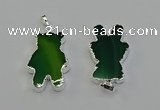 NGP6656 22*38mm Animal or V-shaped agate gemstone pendants
