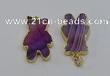 NGP6661 22*38mm Animal or V-shaped agate gemstone pendants