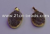 NGP6685 20*30mm - 22*32mm freeform druzy agate gemstone pendants