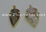 NGP6693 20*35mm - 30*45mm arrowhead agate gemstone pendants