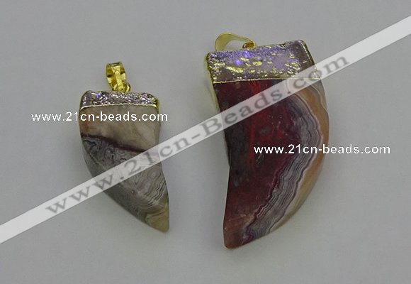 NGP6705 15*30mm - 20*40mm horn agate gemstone pendants