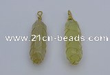 NGP6739 13*40mm sticks lemon quartz gemstone pendants wholesale