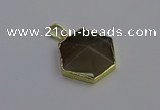 NGP6814 24*25mm hexagon moonstone gemstone pendants wholesale