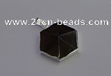 NGP6828 24*25mm hexagon smoky quartz pendants wholesale