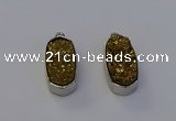 NGP6897 10*22mm - 12*25mm freeform plated druzy quartz pendants