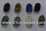 NGP6904 10*22mm - 12*25mm freeform plated druzy quartz pendants