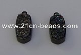 NGP6921 10*22mm - 12*25mm freeform plated druzy quartz pendants