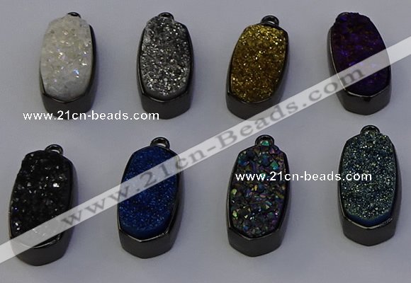 NGP6926 10*22mm - 12*25mm freeform plated druzy quartz pendants