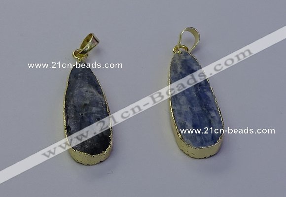 NGP7047 13*35mm - 14*40mm flat teardrop blue kyanite pendants