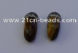 NGP7069 12*30mm - 15*35mm faceted bullet yellow tiger eye pendants