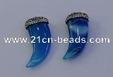 NGP7141 20*50mm - 22*55mm oxhorn agate gemstone pendants