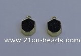 NGP7164 12*15mm plated druzy agate pendants wholesale